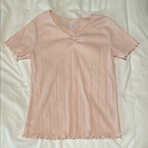 Girl’s Pink V-Neck Top